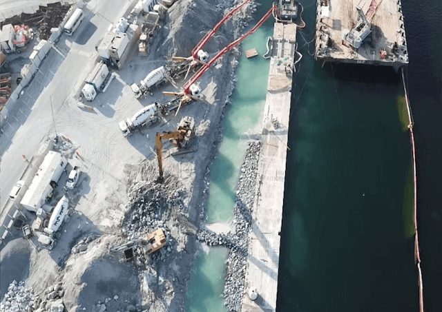 Dubai Customs Creek Quay Wall Construction at Mina Rashid - Dubai